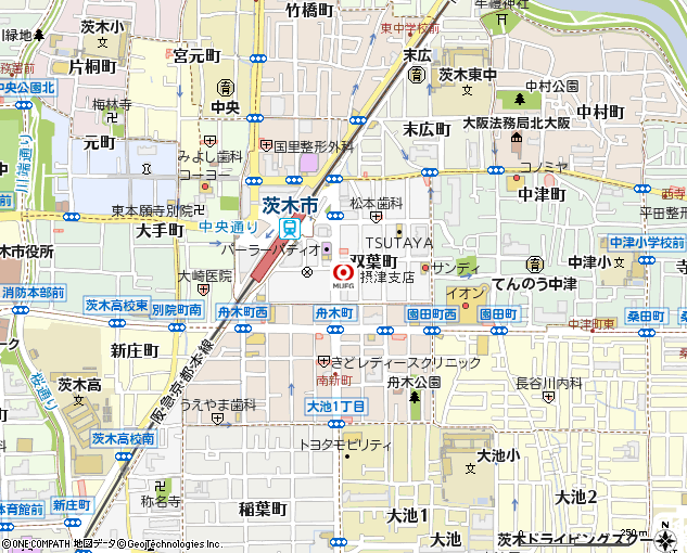 摂津支店付近の地図